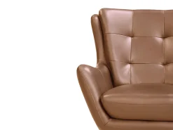 Poltrona giratória em couro de búfalo superior camel ANABA