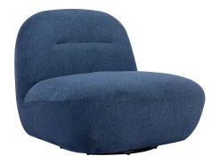 Poltrona giratória em tecido texturado azul POZETI