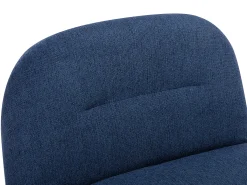 Poltrona giratória em tecido texturado azul POZETI