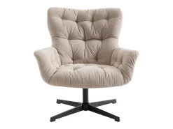 Poltrona giratória tecido bege estilo charme vintage OPHELIE