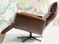 Poltrona giratório em pele castanha chocolate 5056 ANGEL CERDA