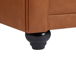 Poltrona icónica em pele de vaca cor camel - CHESTERFIELD