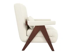Poltrona individual 64x68,5x93 cm - conversível 3 em 1 - estofada - linho - bege + marrom