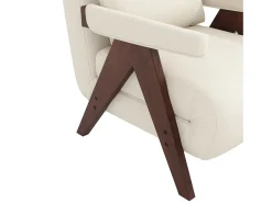Poltrona individual 64x68,5x93 cm - conversível 3 em 1 - estofada - linho - bege + marrom