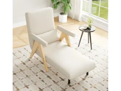 Poltrona individual 64x68,5x93 cm - conversível 3 em 1 - estofada - linho - bege + natural