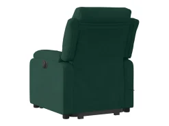Poltrona massagens elevatória elétrica veludo verde-escuro