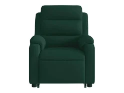 Poltrona massagens elevatória elétrica veludo verde-escuro