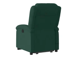 Poltrona massagens elevatória elétrica veludo verde-escuro