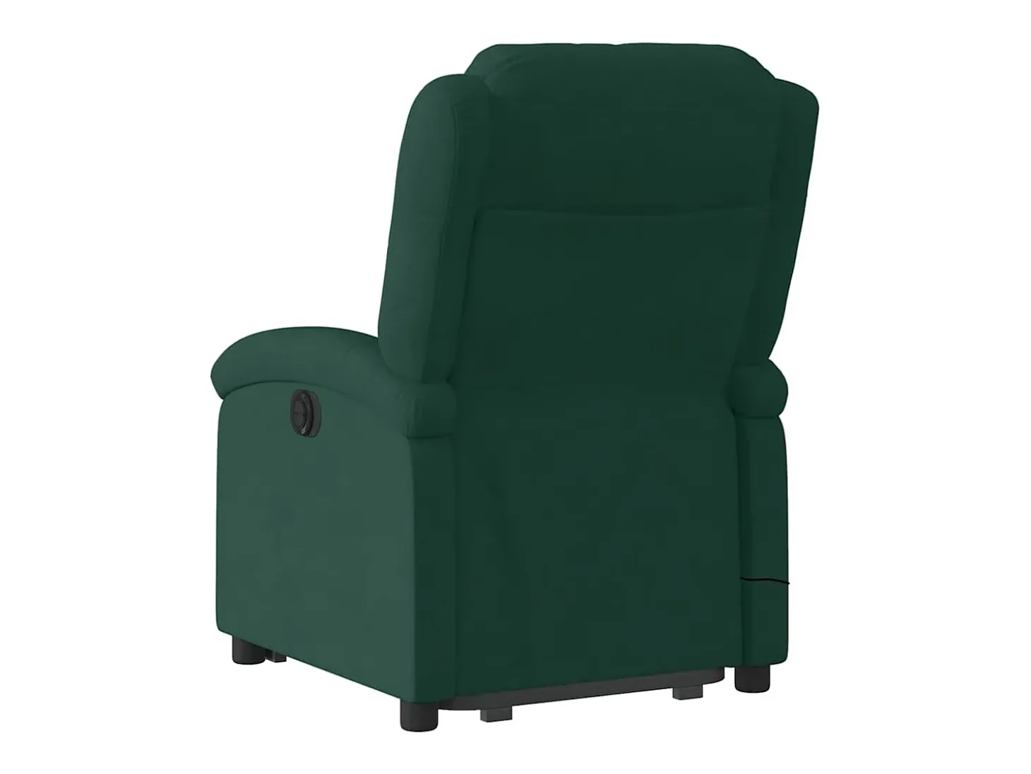 Poltrona massagens elevatória elétrica veludo verde-escuro
