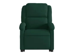 Poltrona massagens elevatória elétrica veludo verde-escuro