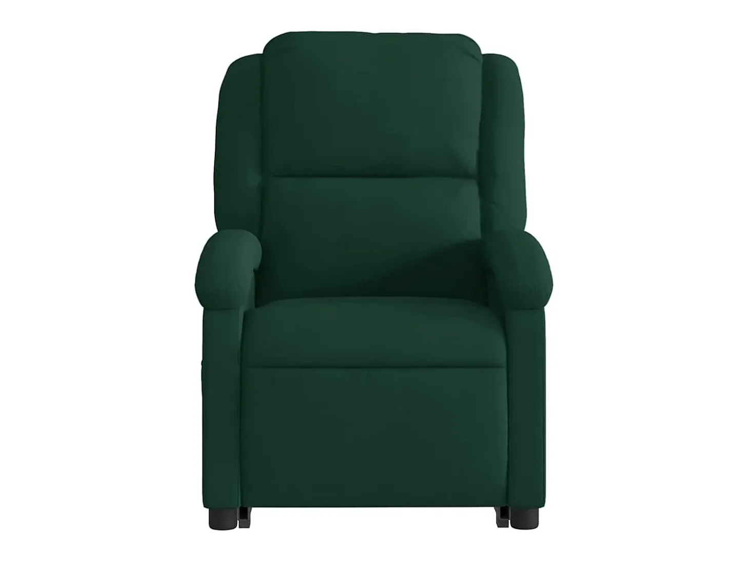 Poltrona massagens elevatória elétrica veludo verde-escuro