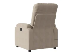 Poltrona massagens recli. elétrica microfibra cinza-acastanhado