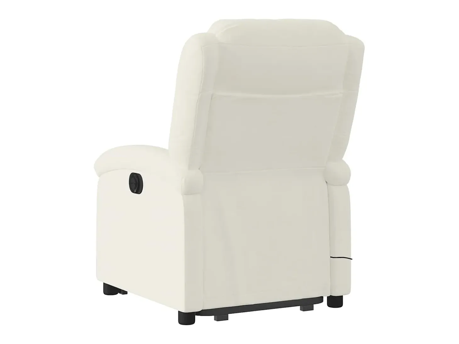 Poltrona massagens reclinável elevatória elétrica veludo creme