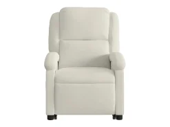 Poltrona massagens reclinável elevatória elétrica veludo creme