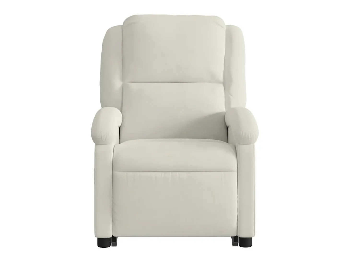 Poltrona massagens reclinável elevatória elétrica veludo creme