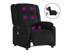 Poltrona massagens reclinável elétrica couro artificial preto