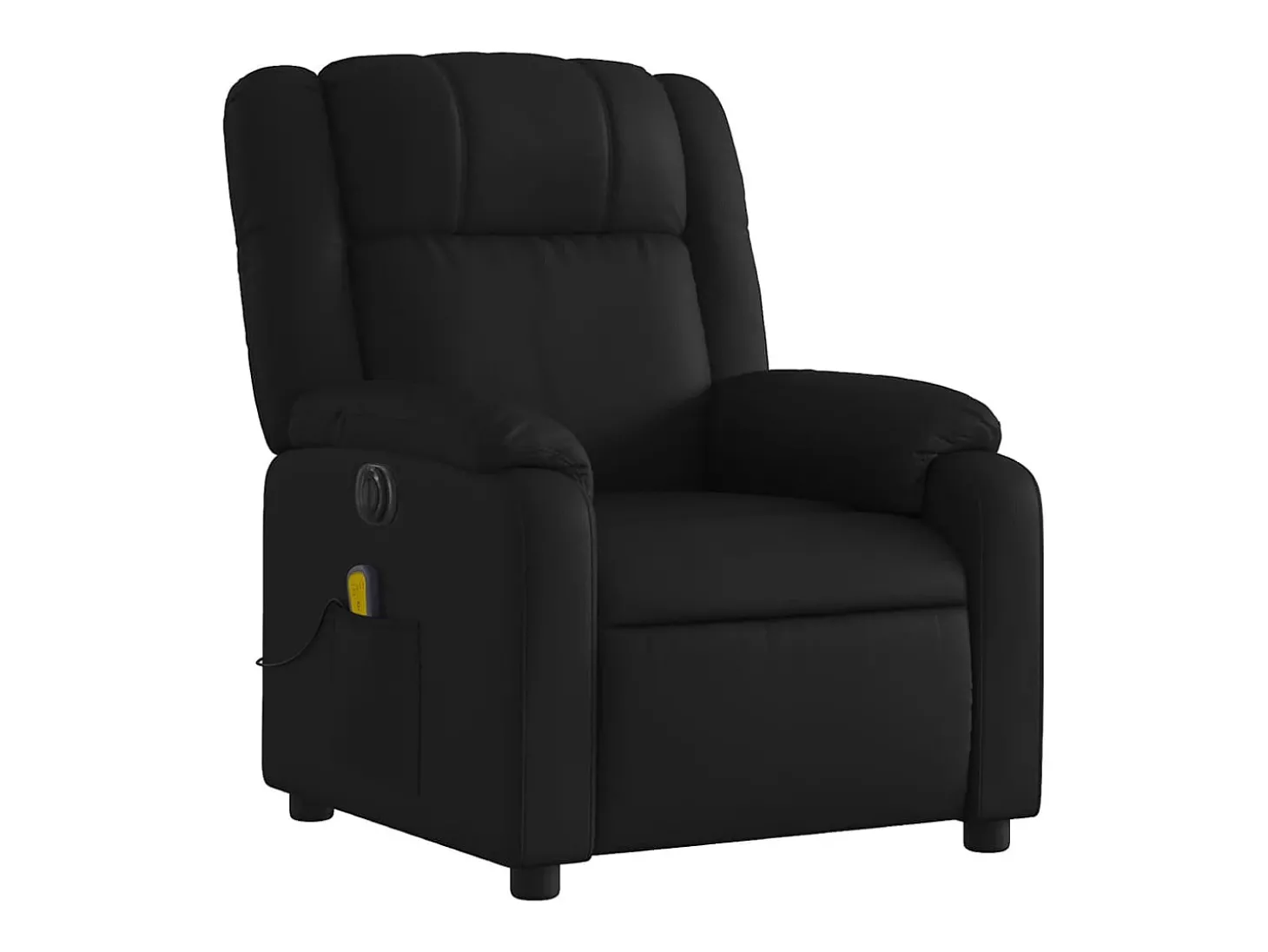 Poltrona massagens reclinável elétrica couro artificial preto