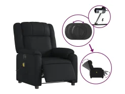 Poltrona massagens reclinável elétrica couro artificial preto
