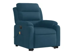 Poltrona massagens reclinável elevatória elétrica veludo azul