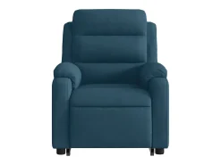 Poltrona massagens reclinável elevatória elétrica veludo azul