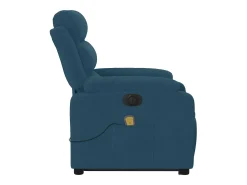 Poltrona massagens reclinável elevatória elétrica veludo azul