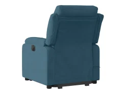 Poltrona massagens reclinável elevatória elétrica veludo azul