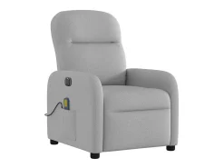 Poltrona massagens reclinável elétrica tecido cinzento-nublado