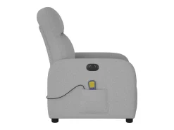 Poltrona massagens reclinável elétrica tecido cinzento-nublado