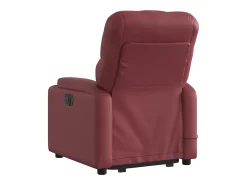 Poltrona massagens reclinável couro artificial vermelho tinto