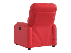 Poltrona massagens reclinável elétrica couro artif. vermelho