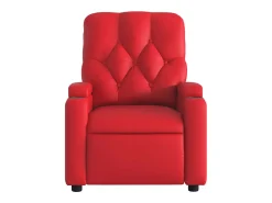 Poltrona massagens reclinável elétrica couro artif. vermelho