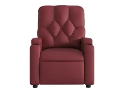 Poltrona massagens reclin. elétrica couro artif. vermelho-tinto
