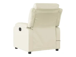 Poltrona massagens reclinável elétrica couro artificial creme
