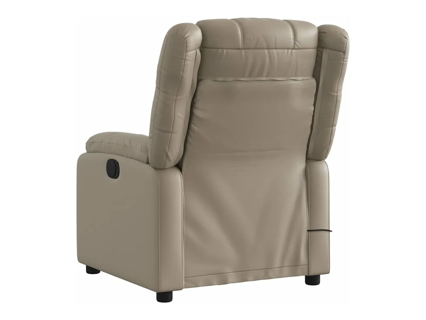Poltrona massagens reclinável elétrica couro artif. cappuccino