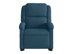 Poltrona massagens reclinável elevatória elétrica veludo azul