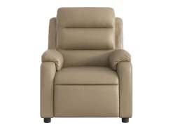Poltrona massagens reclinável elétrica couro artif. cappuccino