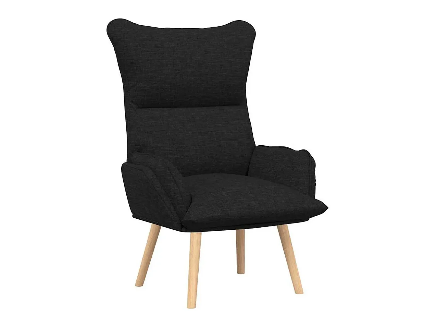 poltrona Preto 69 x 74 x 93 cm Tecido e Contraplacado