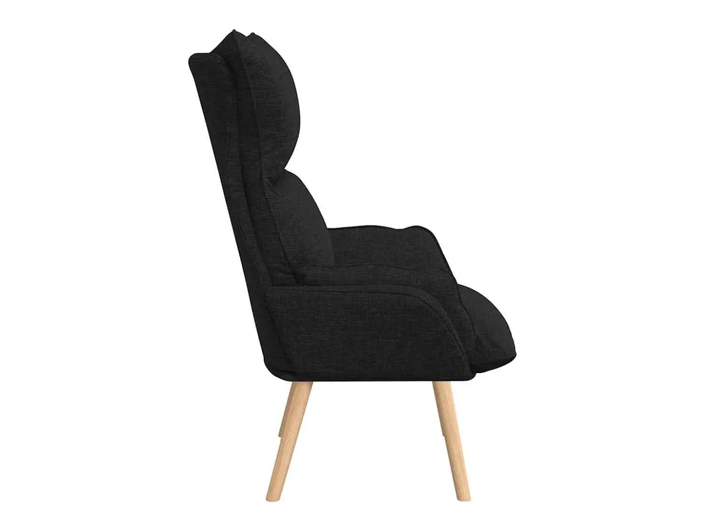 poltrona Preto 69 x 74 x 93 cm Tecido e Contraplacado