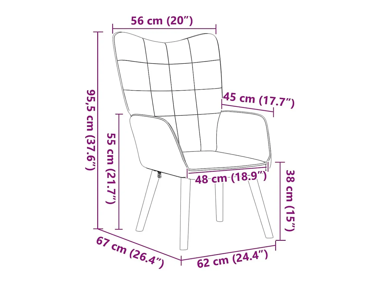 poltrona Preto 62 x 67 x 95,5 cm Tecido Sherpa