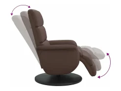 Poltrona reclinável c/ apoio de pés couro artificial castanho