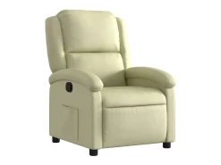 Poltrona reclinável couro genuíno cor creme