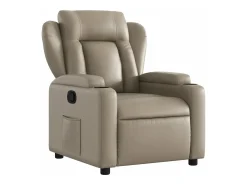 Poltrona reclinável couro artificial cor cappuccino
