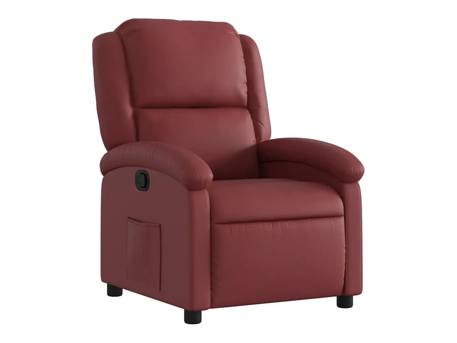 Poltrona reclinável couro artificial vermelho tinto