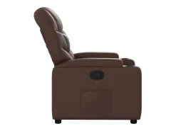 Poltrona reclinável couro artificial castanho