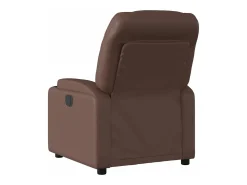 Poltrona reclinável couro artificial castanho