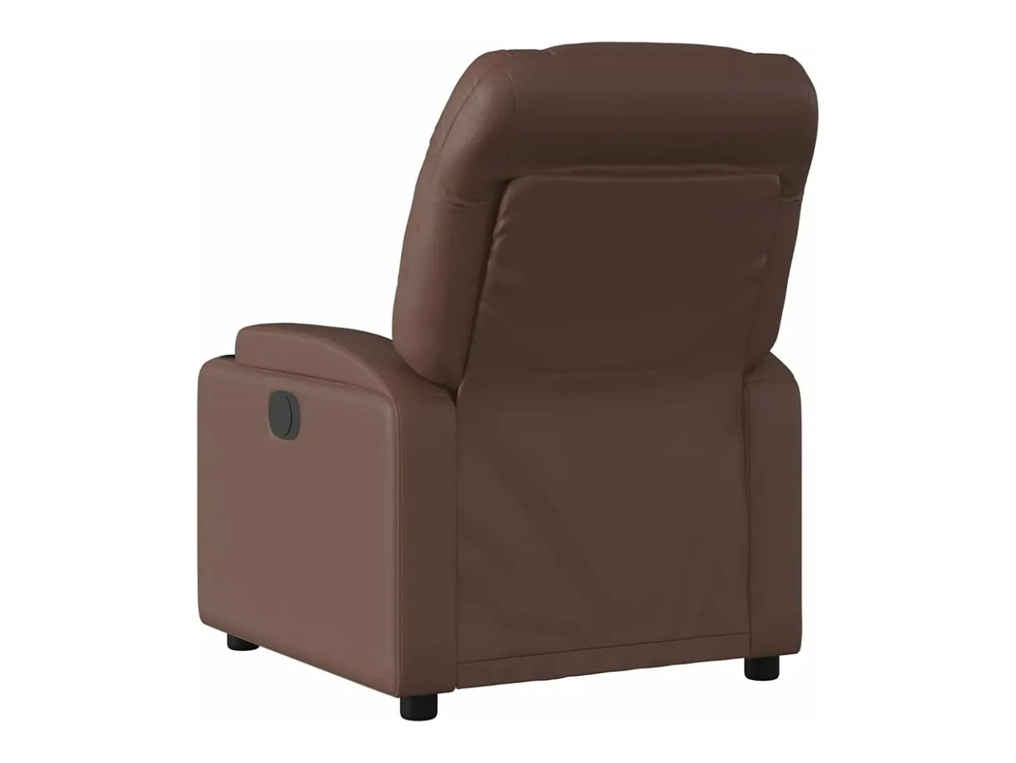 Poltrona reclinável couro artificial castanho