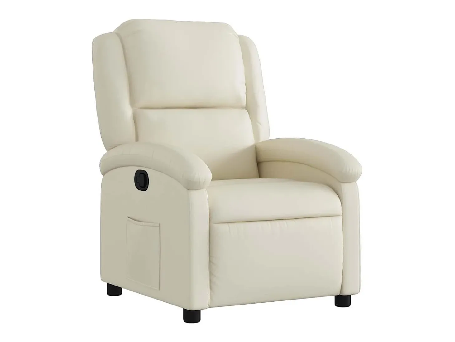 Poltrona reclinável couro artificial cor creme