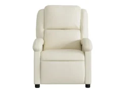 Poltrona reclinável couro artificial cor creme