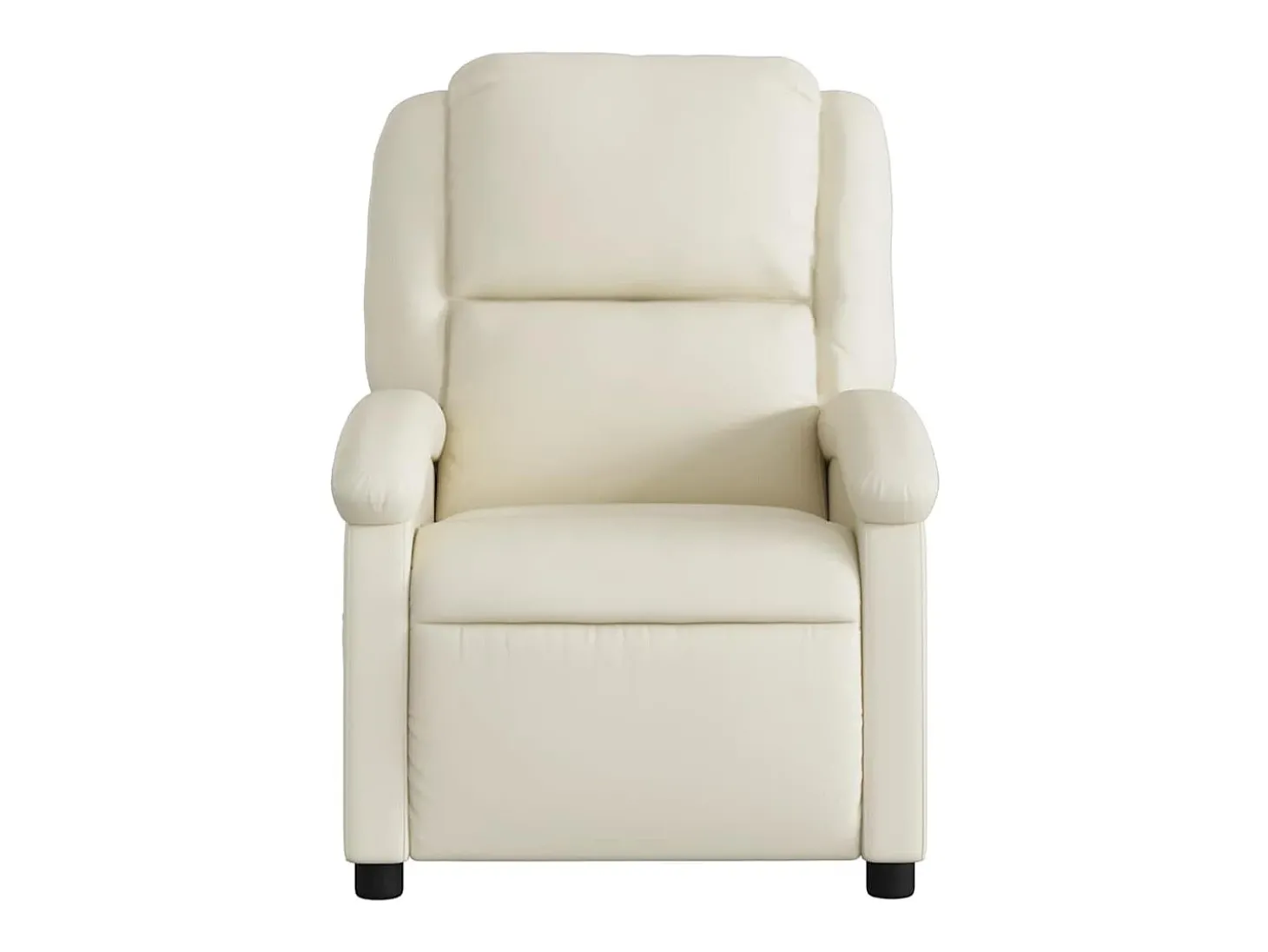 Poltrona reclinável couro artificial cor creme