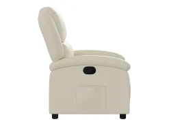 Poltrona reclinável couro artificial cor creme